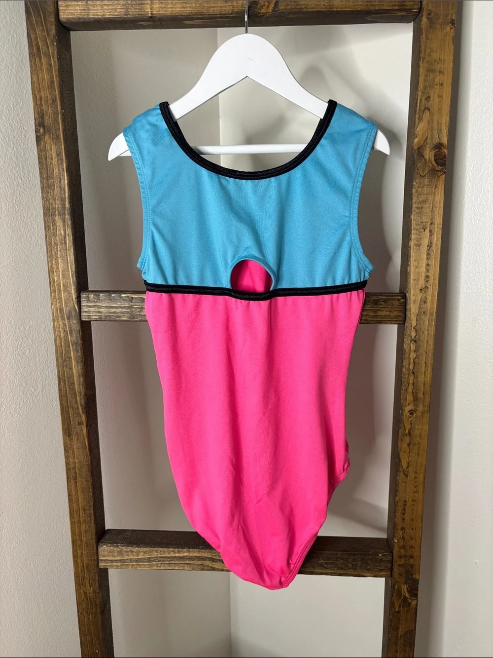 Danskin Pink and Light Blue Dance Gymnastics Cheer Leotard Size L
